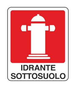 Cartello con scritta 'idrante sottosuolo'