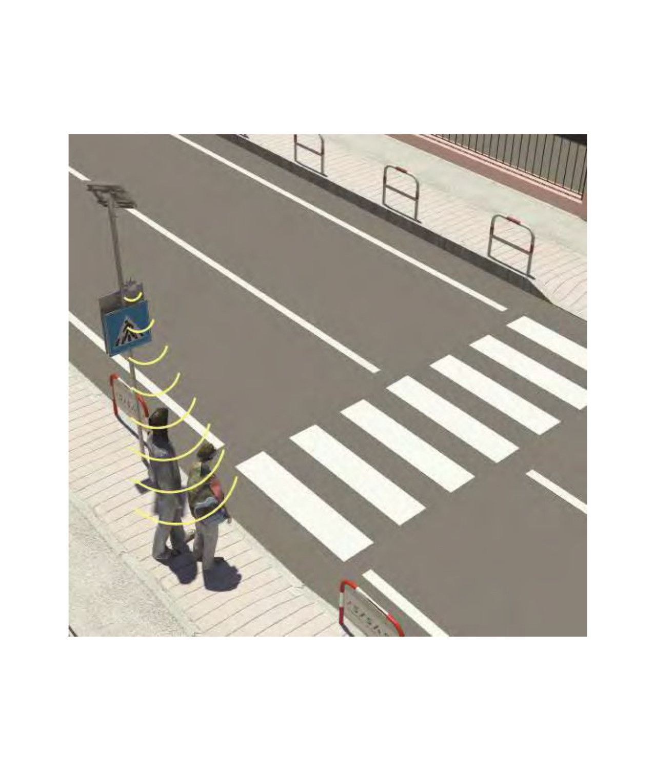 Lampeggianti strisce pedonali  con targhe e pannelli fotovoltaici