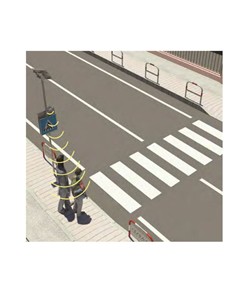 Lampeggianti strisce pedonali  con targhe e pannelli fotovoltaici