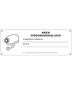 Cartello  'Area videosorvegliata'