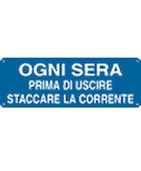 Cartello con scritta 'ogni sera prima di uscire staccare la corrente' Cartello con scritta 'ogni sera prima di uscire staccare la corrente'