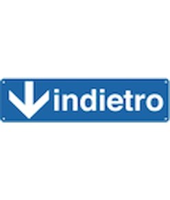 Cartello con scritta 'indietro'