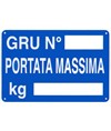 Cartello 'gru n°___ portata massima kg