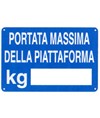 Cartello 'portata massima della piattaforma kg