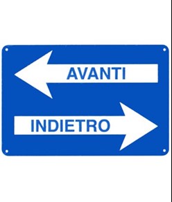 etichette adesive indicazioni 'avanti indietro'