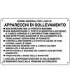 Cartello di norme e istruzioni per l'uso 'apparecchi di sollevamento'