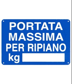 Etichetta adesiva 'portata massima per ripiano kg__'