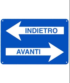 Cartello 'indietro avanti