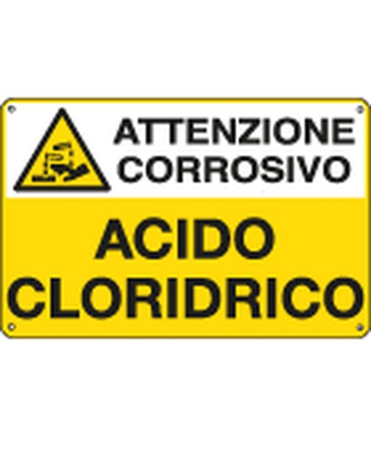 Cartello pericolo ACIDO CLORIDRICO EN ISO 7010 Cartello pericolo ACIDO CLORIDRICO EN ISO 7010