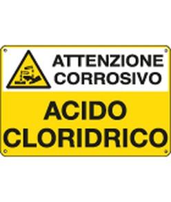 Cartello pericolo ACIDO CLORIDRICO EN ISO 7010