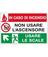Cartello 'In caso di incendio non usare l'ascensore' con salita sinistra