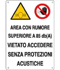 Cartello multisimbolo 'area con rumore'