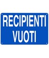 Cartello 'recipienti vuoti