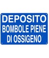 Cartello 'deposito bombole piene di ossigeno