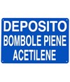 Cartello 'deposito bombole piene acetilene