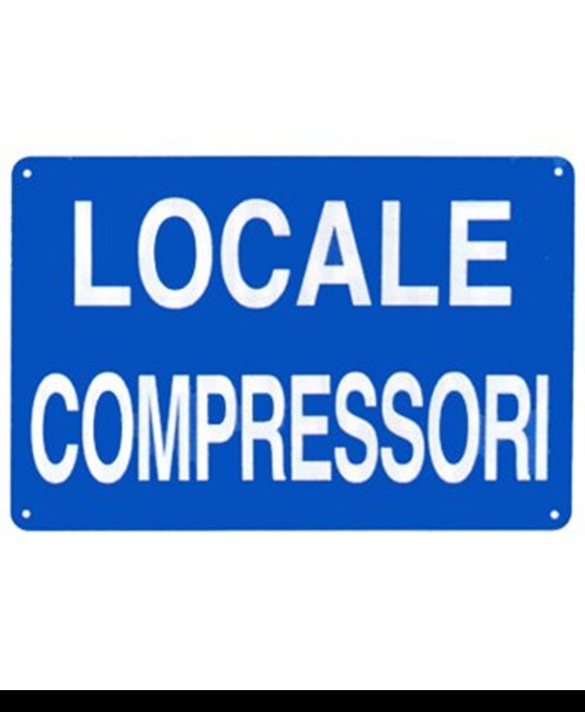 Etichetta adesiva indicazione 'locale compressori'