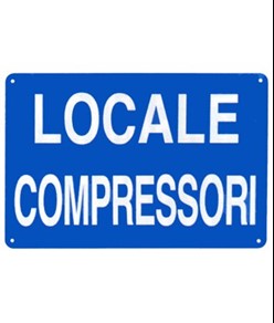 Etichetta adesiva indicazione 'locale compressori'