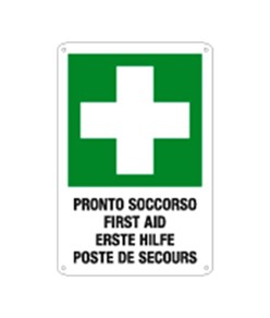 Cartello multilingue 'pronto soccorso'