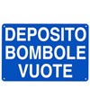 Cartello 'deposito bombole vuote