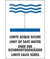 Cartello multilingue 'limite acque scure'