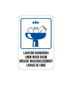 Cartello multilingue 'lavatoio biancheria'