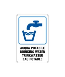 Cartello multilingue 'acqua potabile'