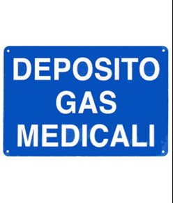 Cartello 'deposito gas medicinali'