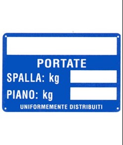 Cartello '____ portate spalla: kg