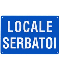 Cartello 'locale serbatoi