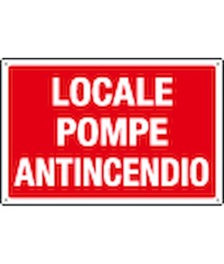 Cartello 'locale pompe antincendio'