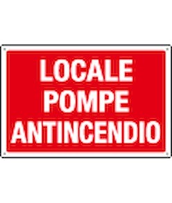 Cartello 'locale pompe antincendio'