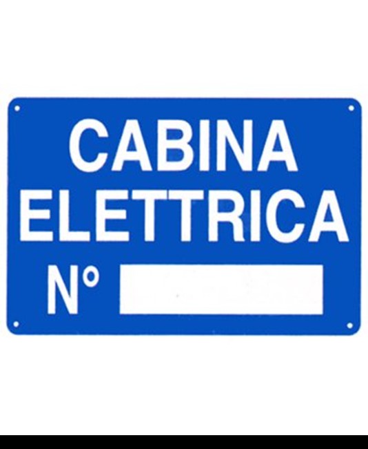 Etichetta adesiva scritta 'cabina elettrica n°____'