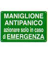 Etichetta adesiva 'maniglione antipanico / azionare solo in caso di emergenza'