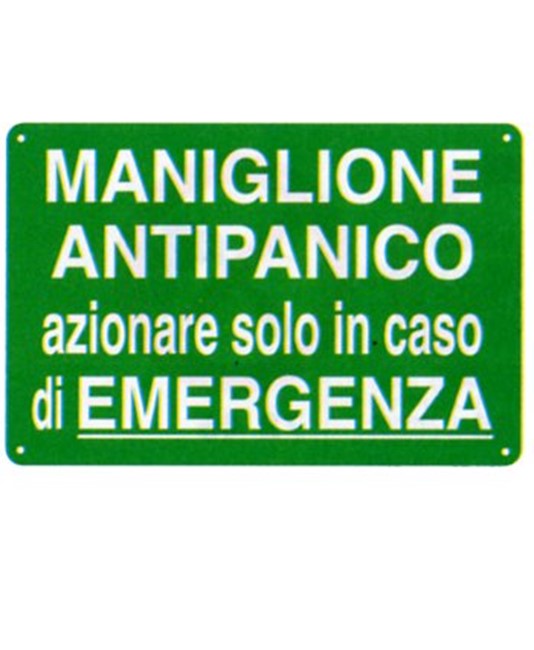 Etichetta adesiva 'maniglione antipanico / azionare solo in caso di emergenza' Etichetta adesiva 'maniglione antipanico / azionare solo in caso di emergenza'