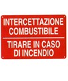 Etichetta adesiva 'intercettazione combustibile / tirare in caso di incendio'