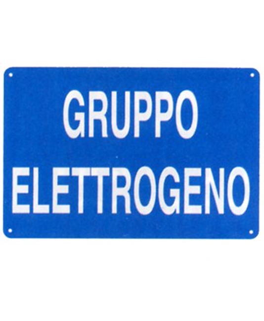 Cartello 'gruppo elettrogeno' Cartello 'gruppo elettrogeno'
