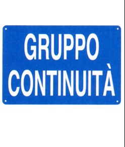 Cartello 'gruppo continuità'