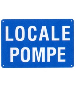 Cartello informativo 'locale pompe'