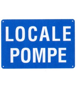 Cartello informativo 'locale pompe'