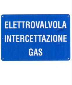 Cartello 'elettrovalvola intercettazione gas'