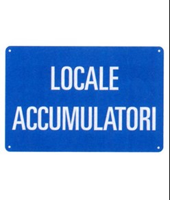 Cartello 'locale accumulatori'