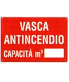 Cartello 'vasca antincendio capacità mc____'