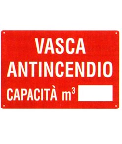 Cartello 'vasca antincendio capacità mc____'