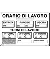 Cartello informativo 'orario di lavoro'