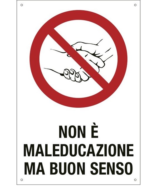 Cartello 'Non stringersi le mani' Cartello 'Non stringersi le mani'