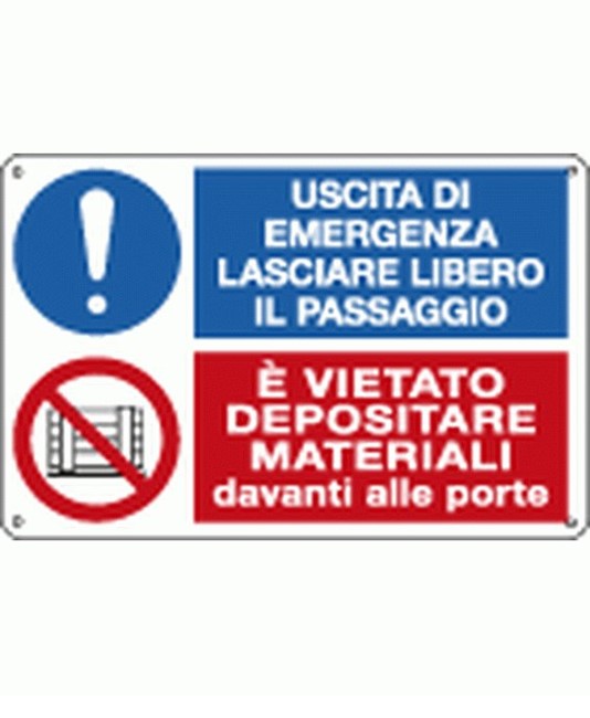 Cartello Lasciare libero il passaggio vietato depositare Cartello Lasciare libero il passaggio vietato depositare