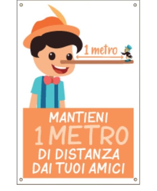Cartello 'Mantieni 1 metro di distanza dai tuoi amici' Cartello 'Mantieni 1 metro di distanza dai tuoi amici'