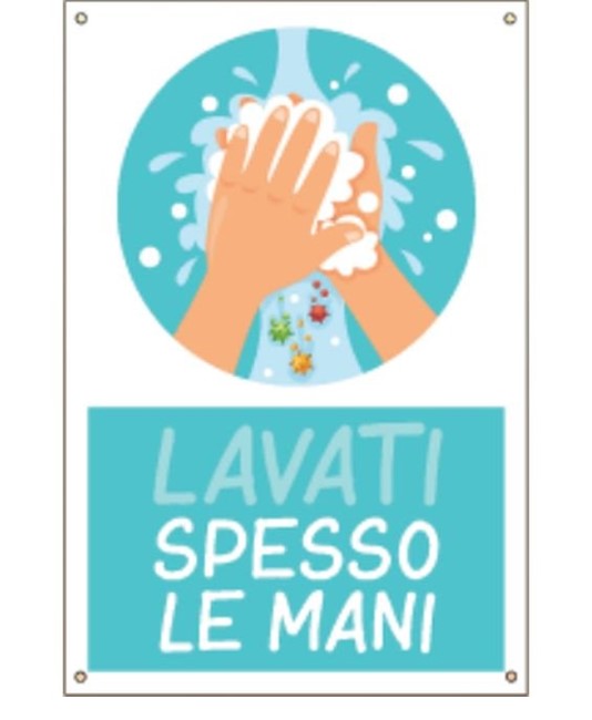 Cartello 
  'Lavati spesso le mani'