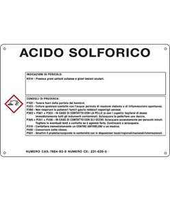 Cartello sostanza pericolosa 'acido solforico'