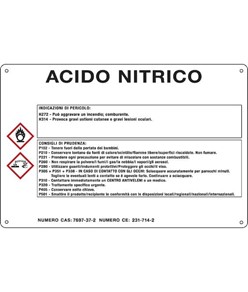 Cartello sostanza pericolosa 'acido nitrico'